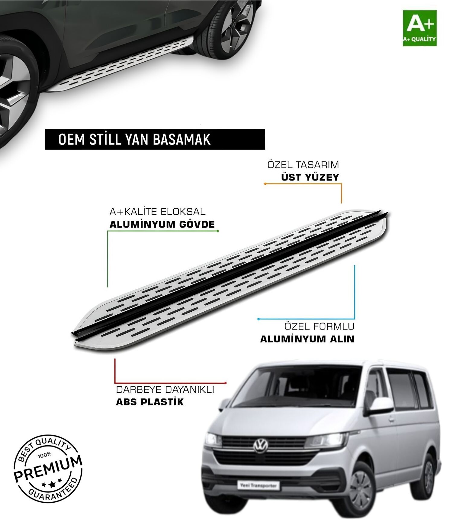 T5 CAMLI VAN UZUN ŞASE ARACA ÖZEL PRV 1 YAN BASAMAK 2011 2012 2013 2014 2015