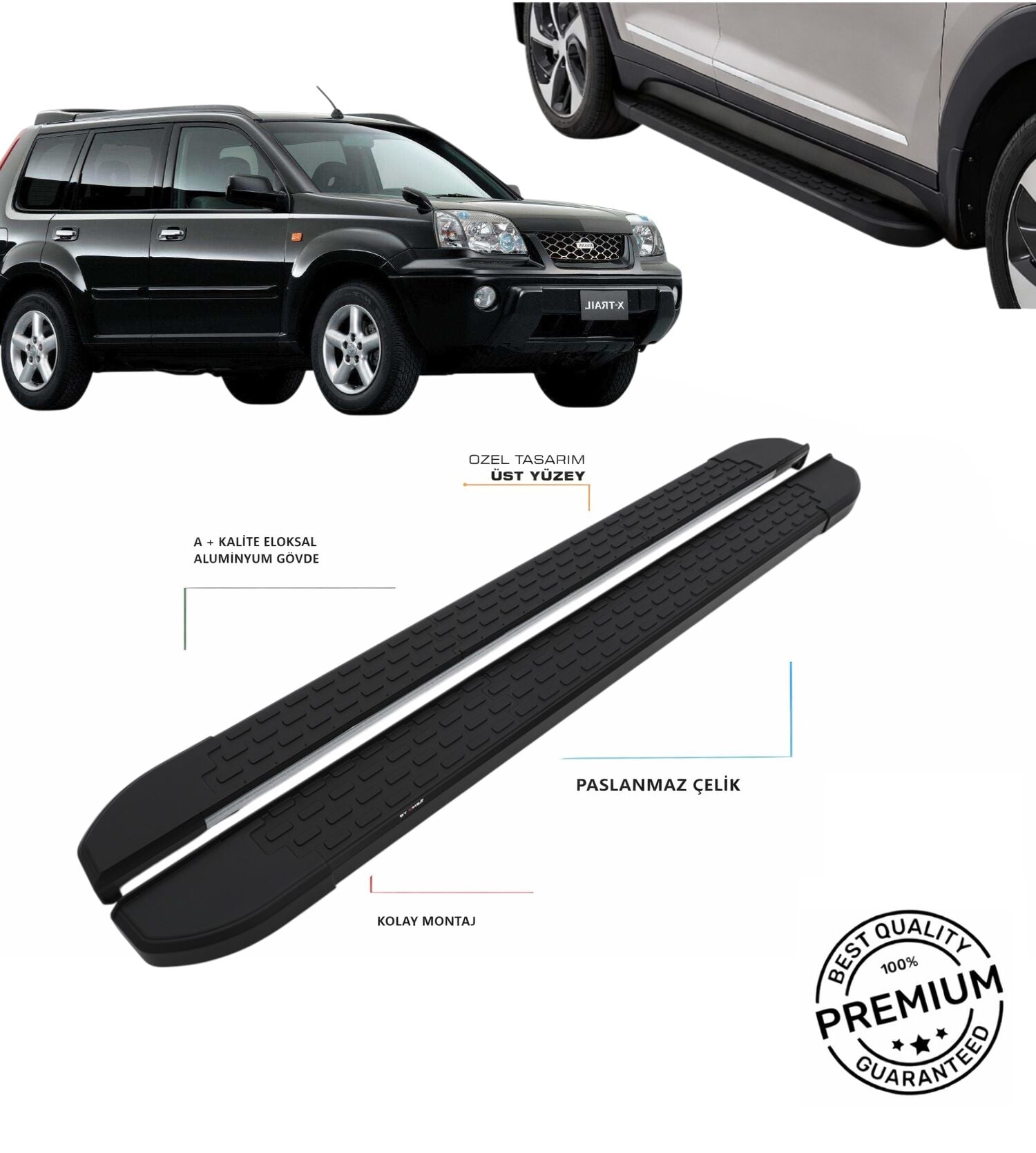 X-TRAİL 2007 2008 2009 2010 2011 2012 2013 2014 ARACA ÖZEL SİYAH YAN BASAMAK