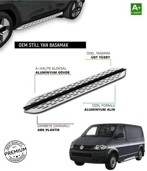 T5 TRANSPORTER PANEL VAN UZUN ŞASE ARACA ÖZEL PRV1 YAN BASAMAK 2011 2012 2013 2014 2015