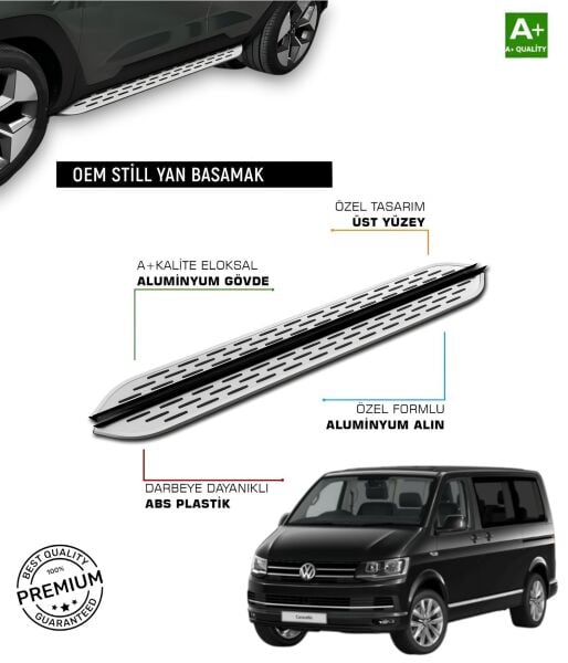 T6 CARAVELLE UZUN ŞASE ARACA ÖZEL PRV1 YAN BASAMAK 2016 2017 2018 2019 2020 2021 2022 2023 2024