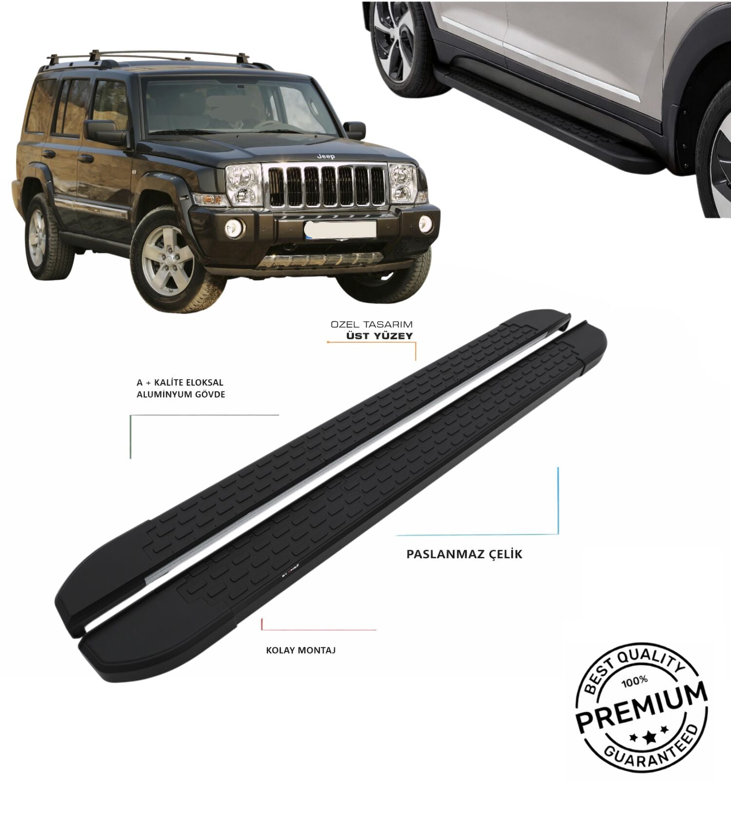 COMMANDER 2006 2007 2008 2009 2010 ARACA ÖZEL SİYAH YAN BASAMAK