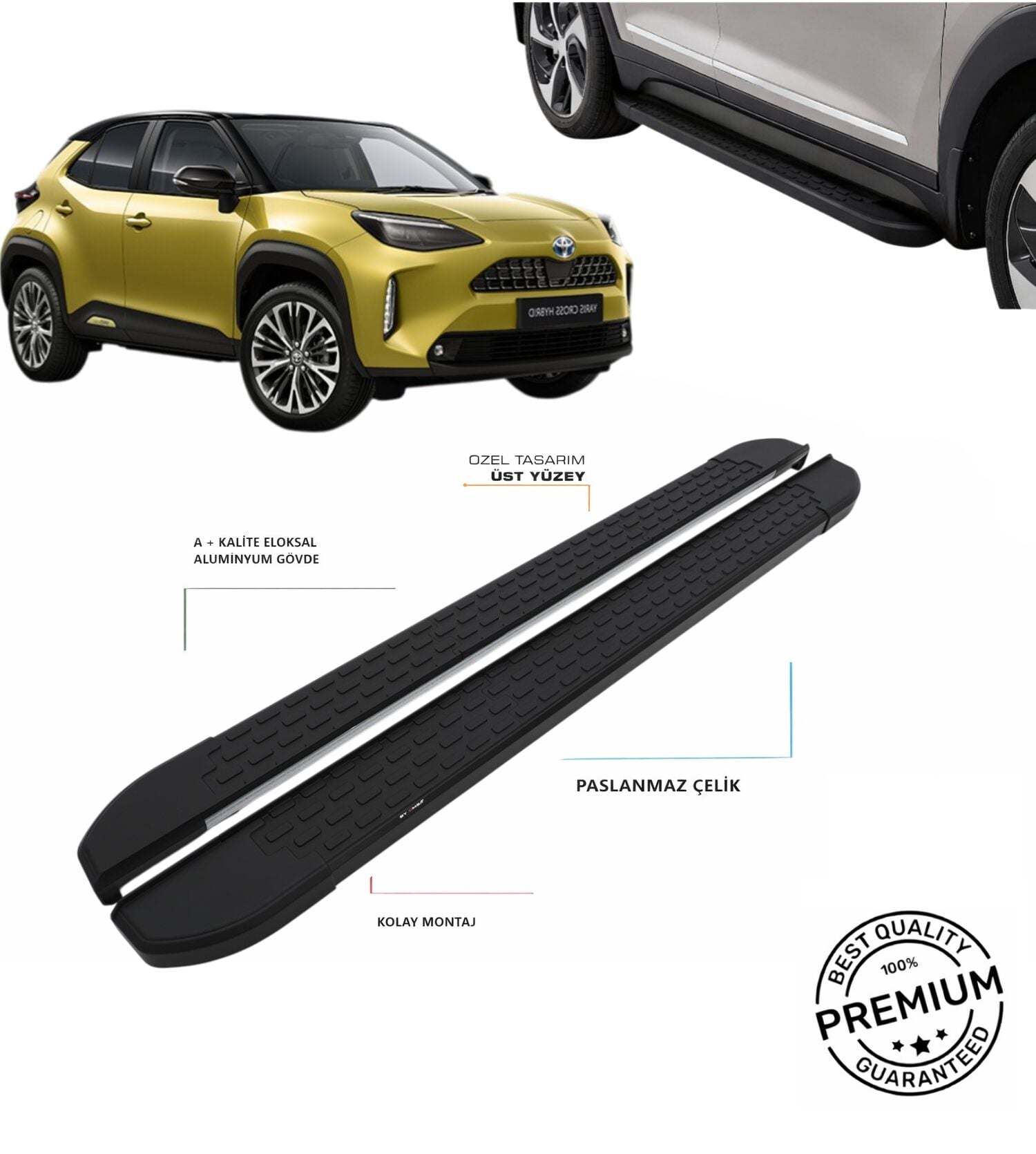 YARISS CROSS 2022 2023 2024 2025 ARACA ÖZEL SİYAH YAN BASAMAK