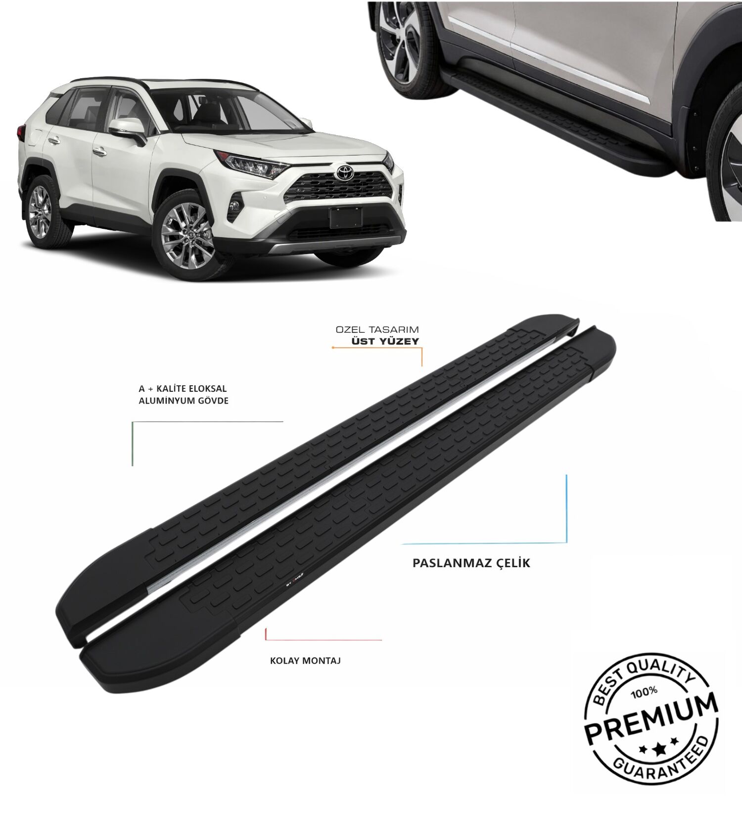 RAV4 2018 2019 2020 2021 2022 2023 2024 ARACA ÖZEL SİYAH YAN BASAMAK