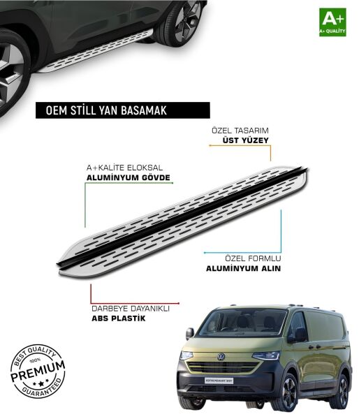 T6 TRANSPORTER PANEL UZUN ŞASE ARACA ÖZEL PRV1 YAN BASAMAK 2016 2017 2018 2019 2020 2021 2022 2023 2024