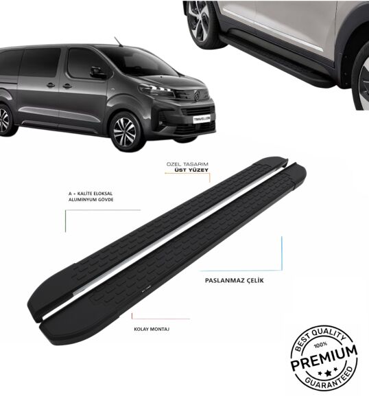 Peugeot Expert Kısa - Uzun Şase 2017 2018 2019 2020 2021 2022 2023 Araca Özel Siyah Yan Basamak
