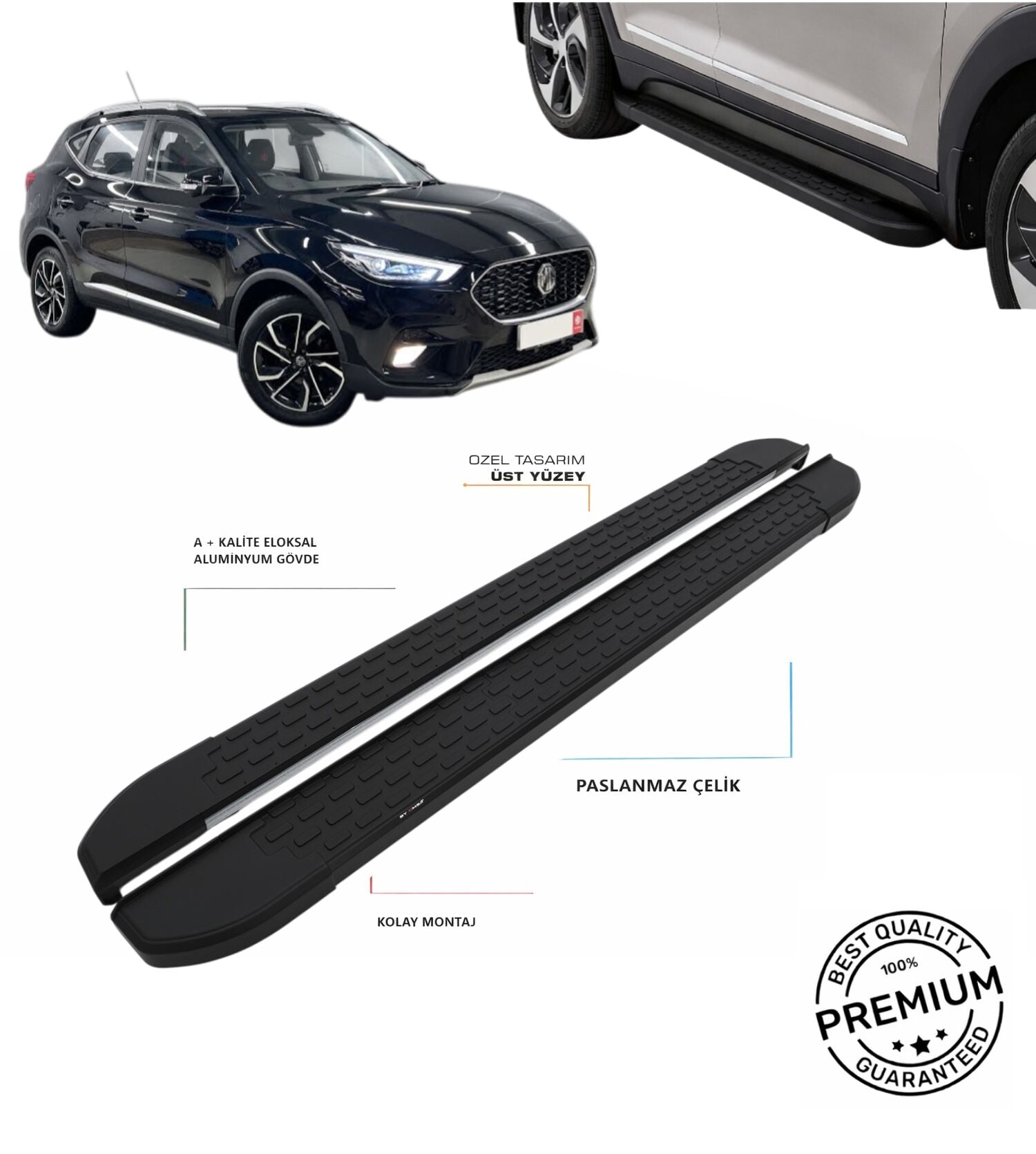 MG ZS 2021 2022 2023 2024 ARACA ÖZEL NEVADA SİYAH YAN BASAMAK