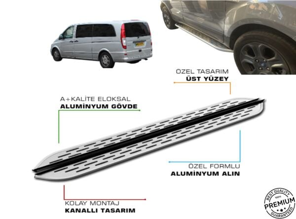 ram Pro V1 S dizayn Yan Basamak 250 cm t4+t5(camlı van+ caravella+city van )+t6