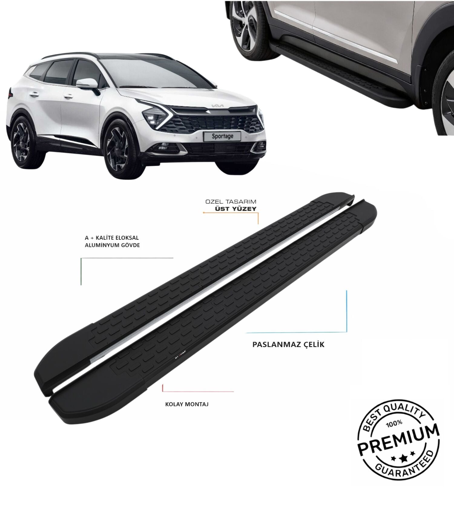 SPORTAGE 2021 2022 2023 2024 2025 ARACA ÖZEL SİYAH YAN BASAMAK