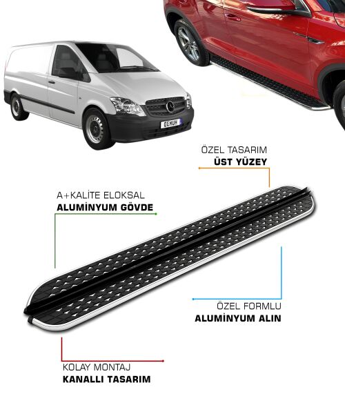 MERCEDES VITO W639 UZUN ŞASE UYUMLU YAN BASAMAK 2004 2005 2006 2007 2008 2009 2010 2011 2012 2013 2014