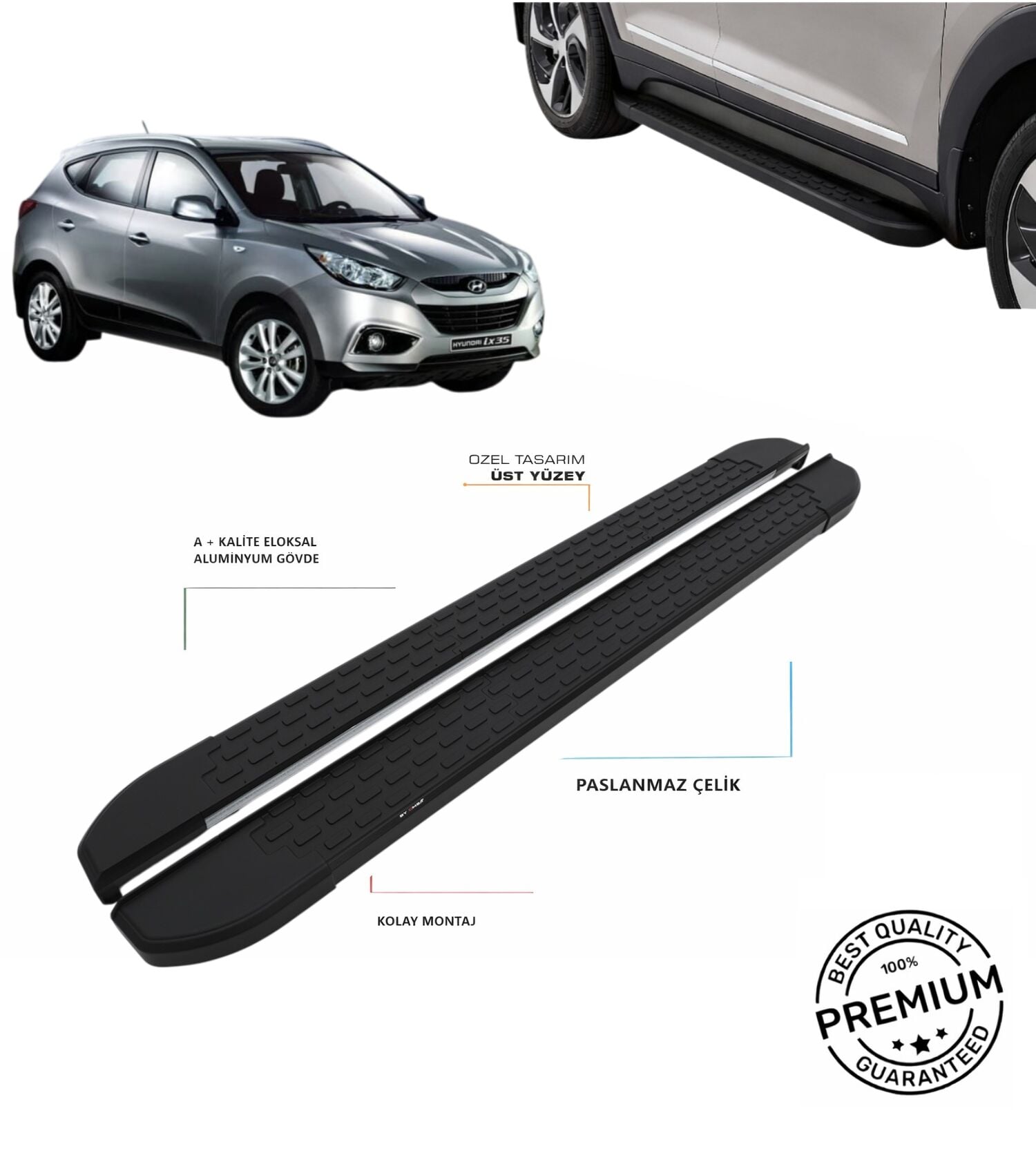 IX 35 2010 2011 2012 2013 2014 2015 ARACA ÖZEL SİYAH YAN BASAMAK