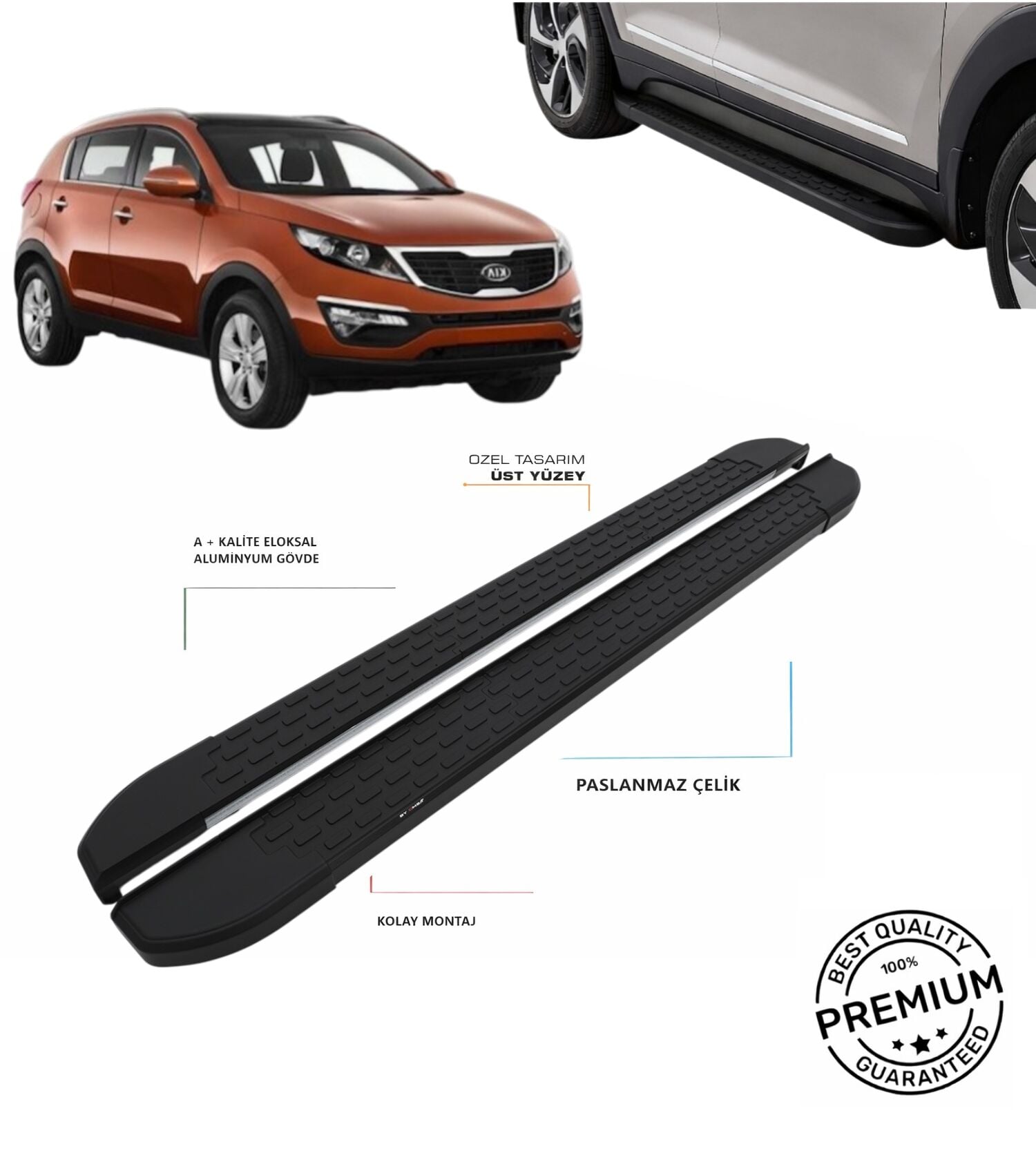 SPORTAGE 2010 2011 2012 2013 2014 2015 ARACA ÖZEL SİYAH YAN BASAMAK