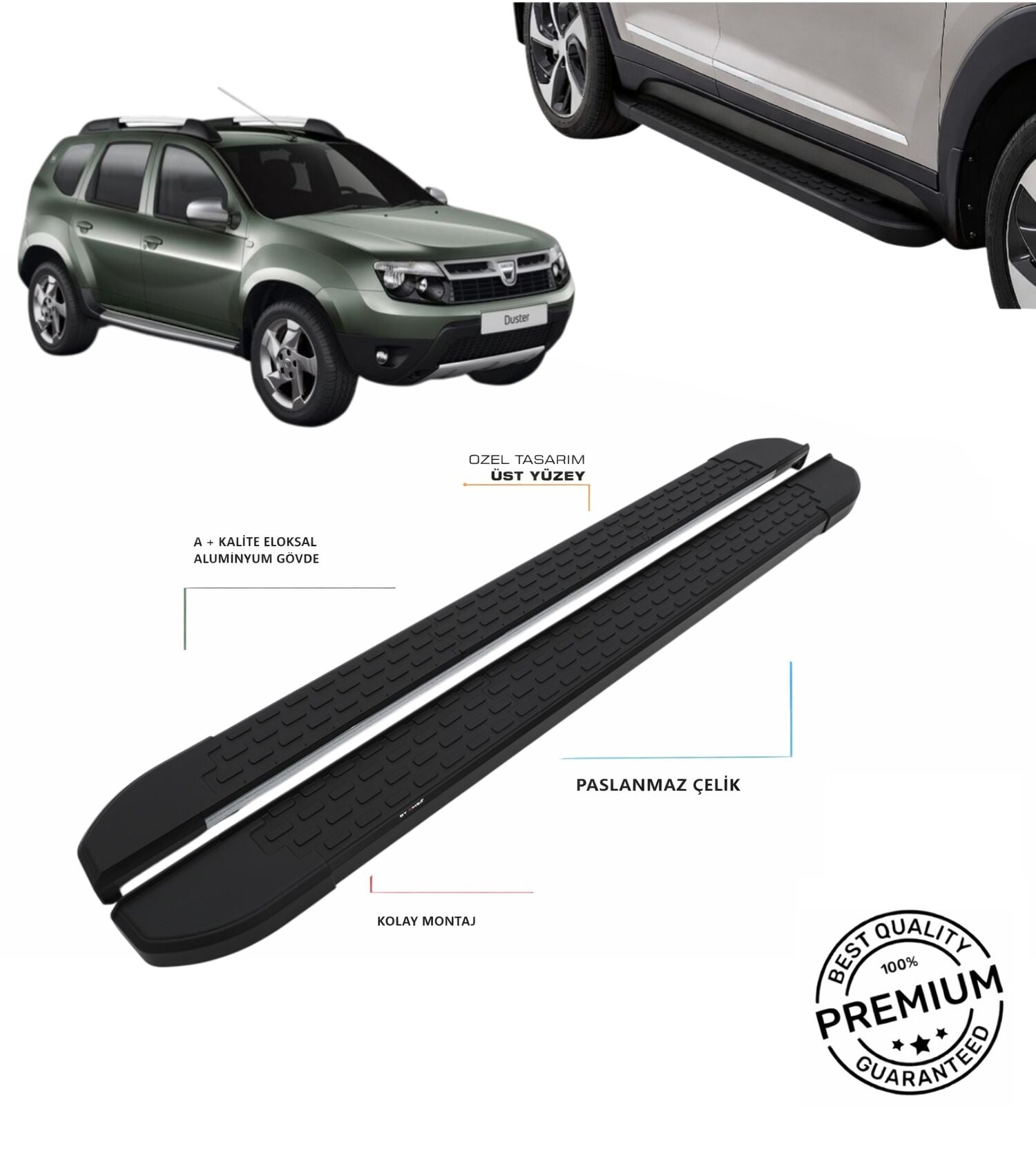 DUSTER 2010 2011 2012 2013 2014 2015 2016 2017 ARACA ÖZEL SİYAH YAN BASAMAK