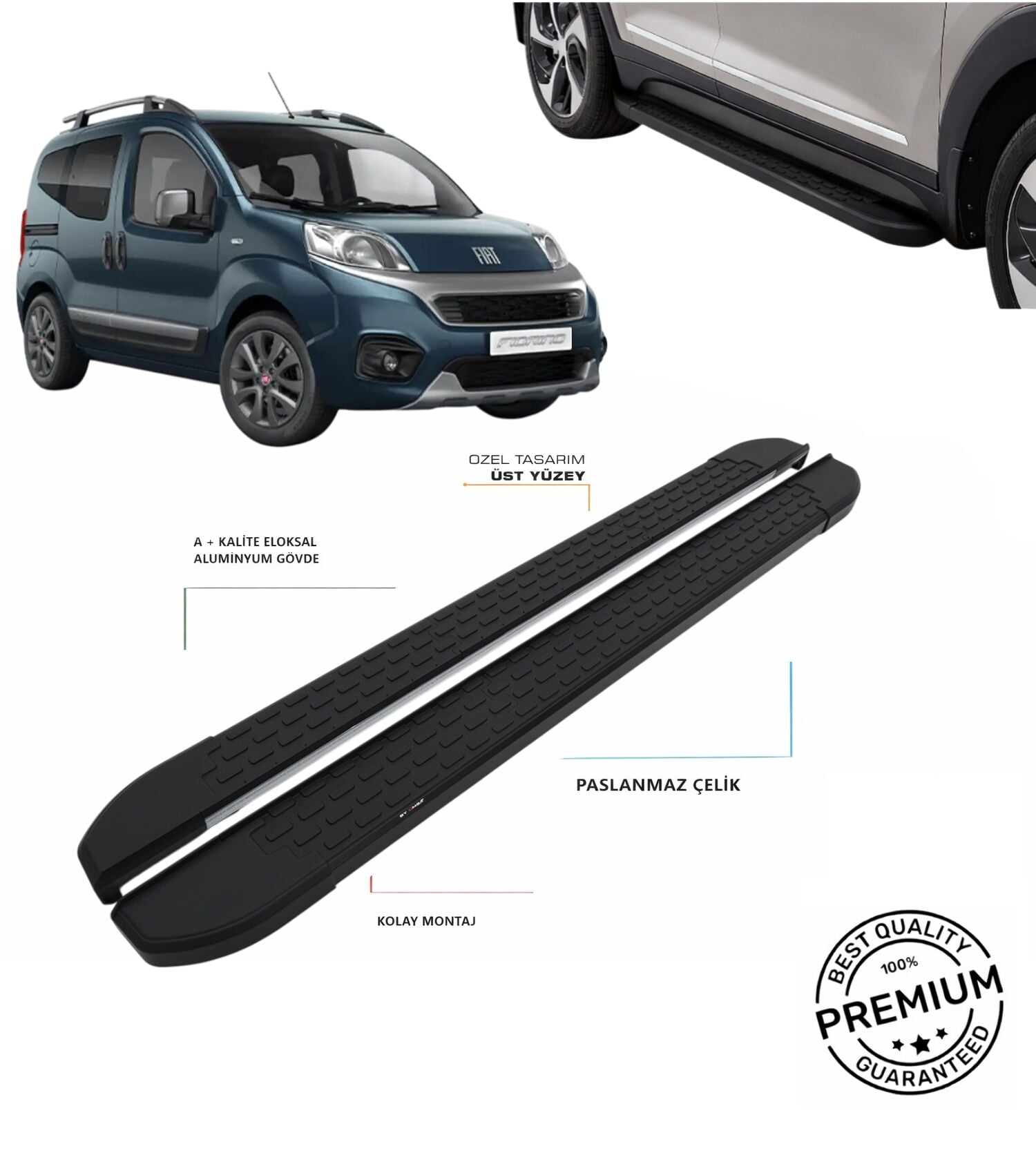 FİORİNO 2008 2024 ARACA ÖZEL SİYAH YAN BASAMAK