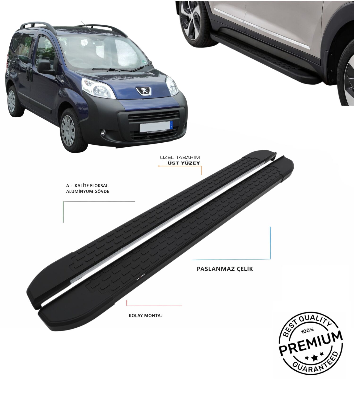 BIPPER 2008 2009 2010 2011 2012 2013 2014 2015 2016 2017 ARACA ÖZEL SİYAH YAN BASAMAK