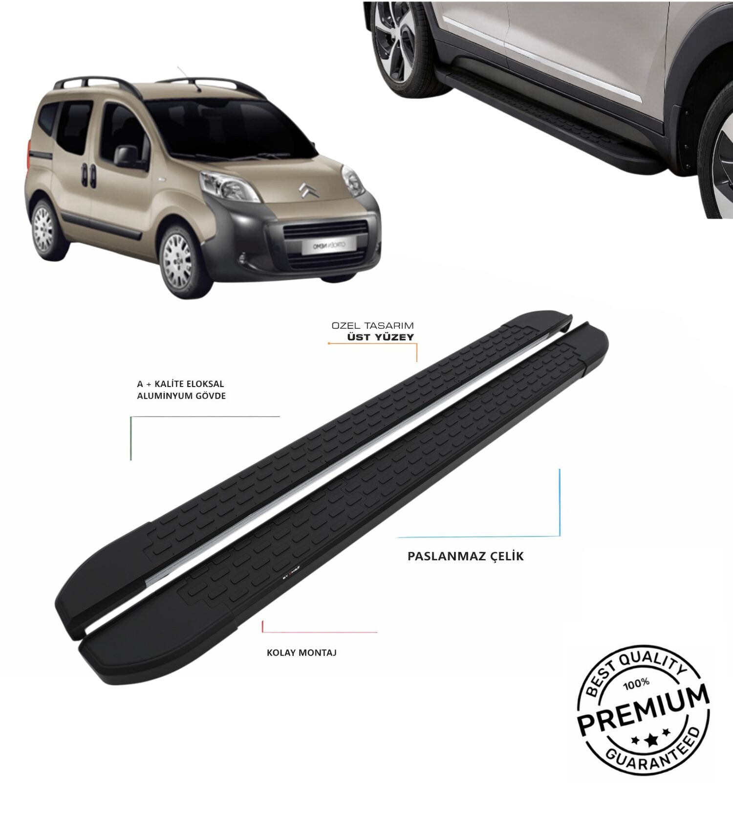 NEMO 2008 2024 ARACA ÖZEL SİYAH YAN BASAMAK