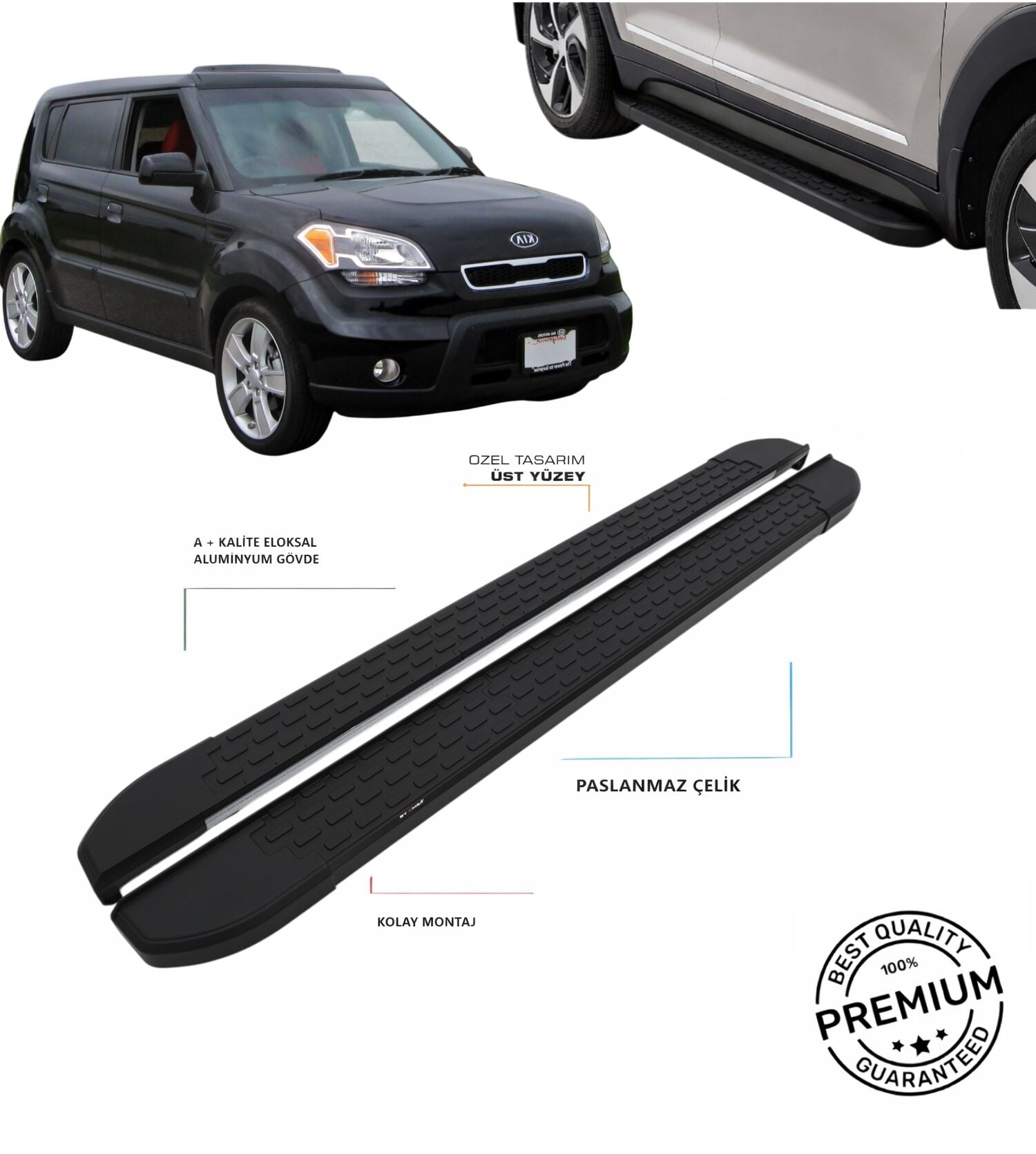 KIA SOUL 2009 2010 2011 2012 2013 2014 ARACA ÖZEL SİYAH YAN BASAMAK