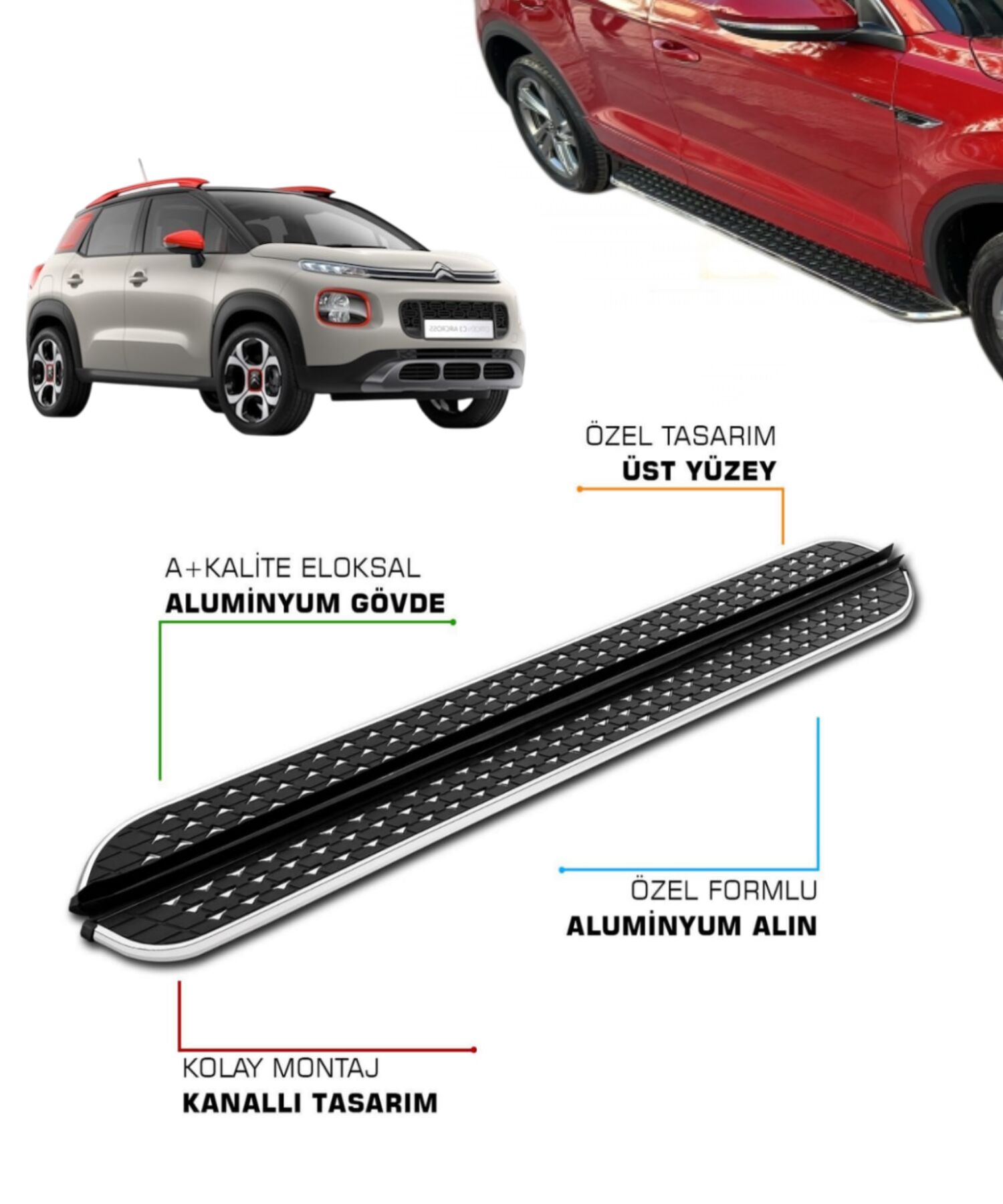 C3 AIRCROSS UYUMLU 2017 2018 2019 2020 2021 2022 2023 2024 2025 2026 ARACA ÖZEL YAN BASAMAK