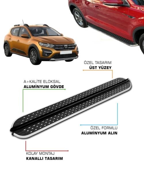 DACIA SANDERO 3 STEPWAY UYUMLU 2021 2022 2023 2024 2025 2026 2027 ARACA ÖZEL YAN BASAMAK