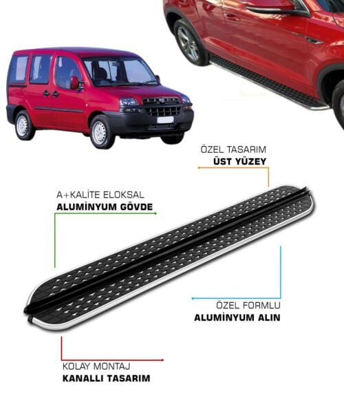 FIAT DOBLO KISA ŞASE YUMLU 2001 2002 2003 2004 2005 2006 2007 2008 2009 ARACA ÖZEL YAN BASAMAK