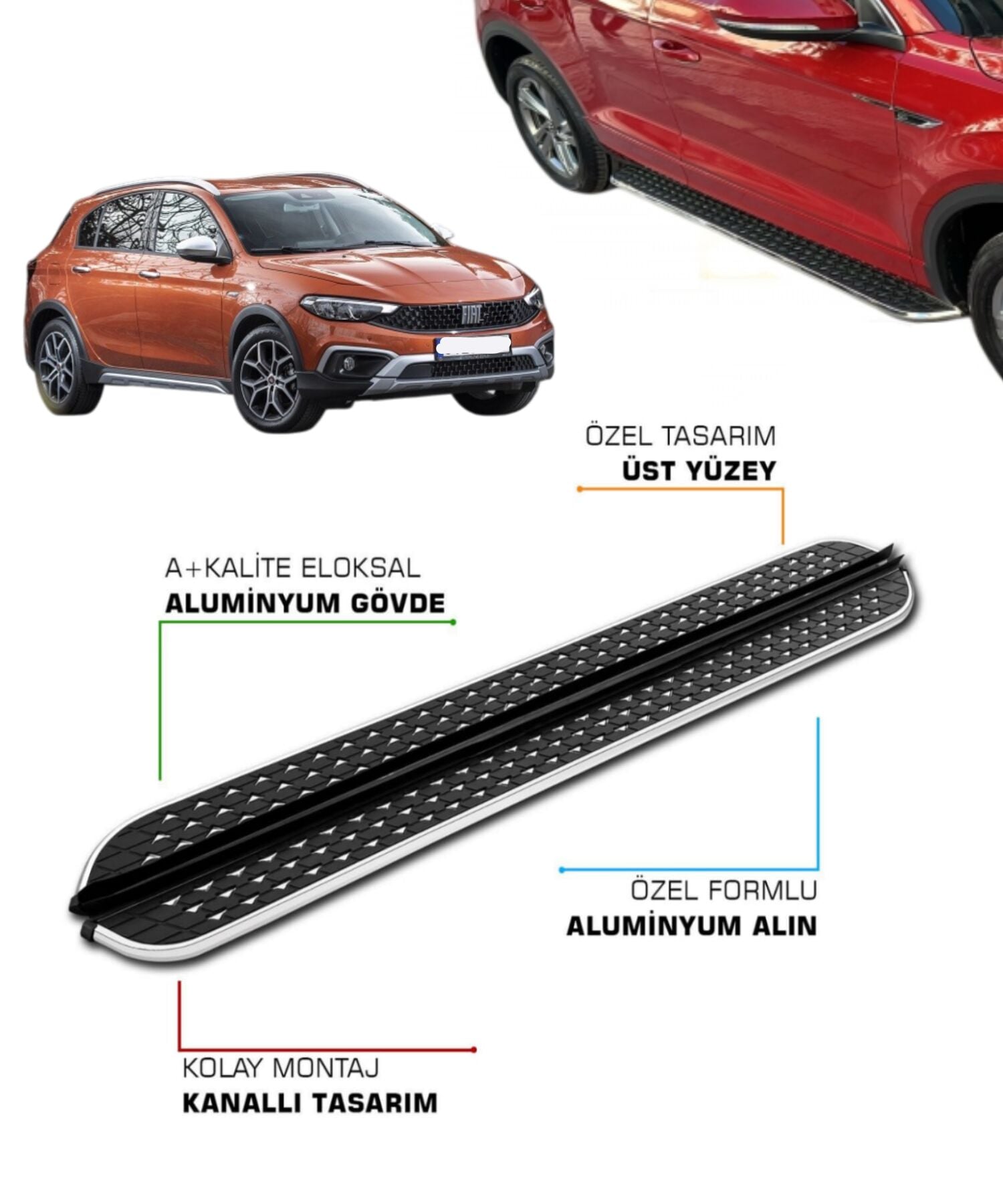 FIAT EGEA CROSS UYUMLU 2020 2021 2022 2023 2024 2025 ARACA ÖZEL YAN BASAMAK