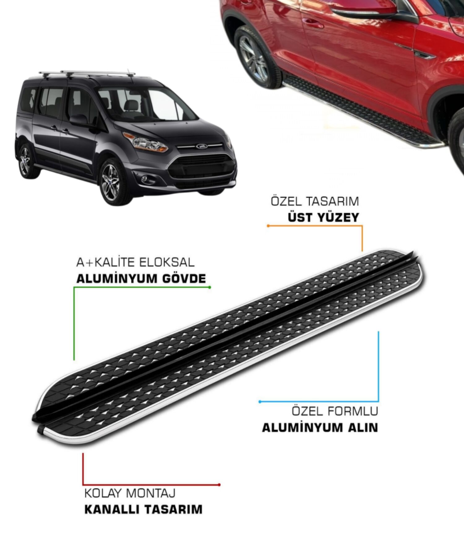 FORD CONNECT UYUMLU 2014 2015 2016 2017 2018 2019 2020 2021 ARACA ÖZEL YAN BASAMAK