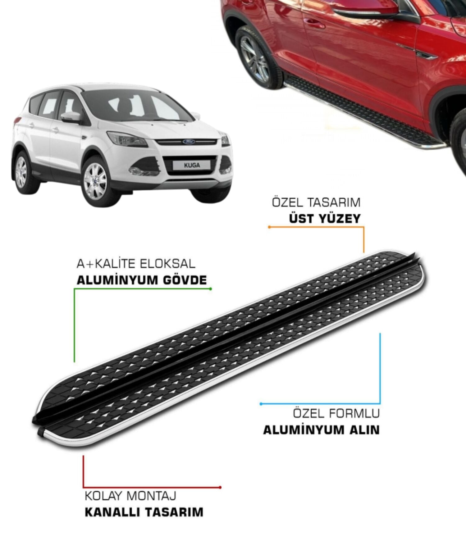 FORD KUGA UYUMLU 2013 2014 2015 2016 2017 2018 2019 ARACA ÖZEL YAN BASAMAK