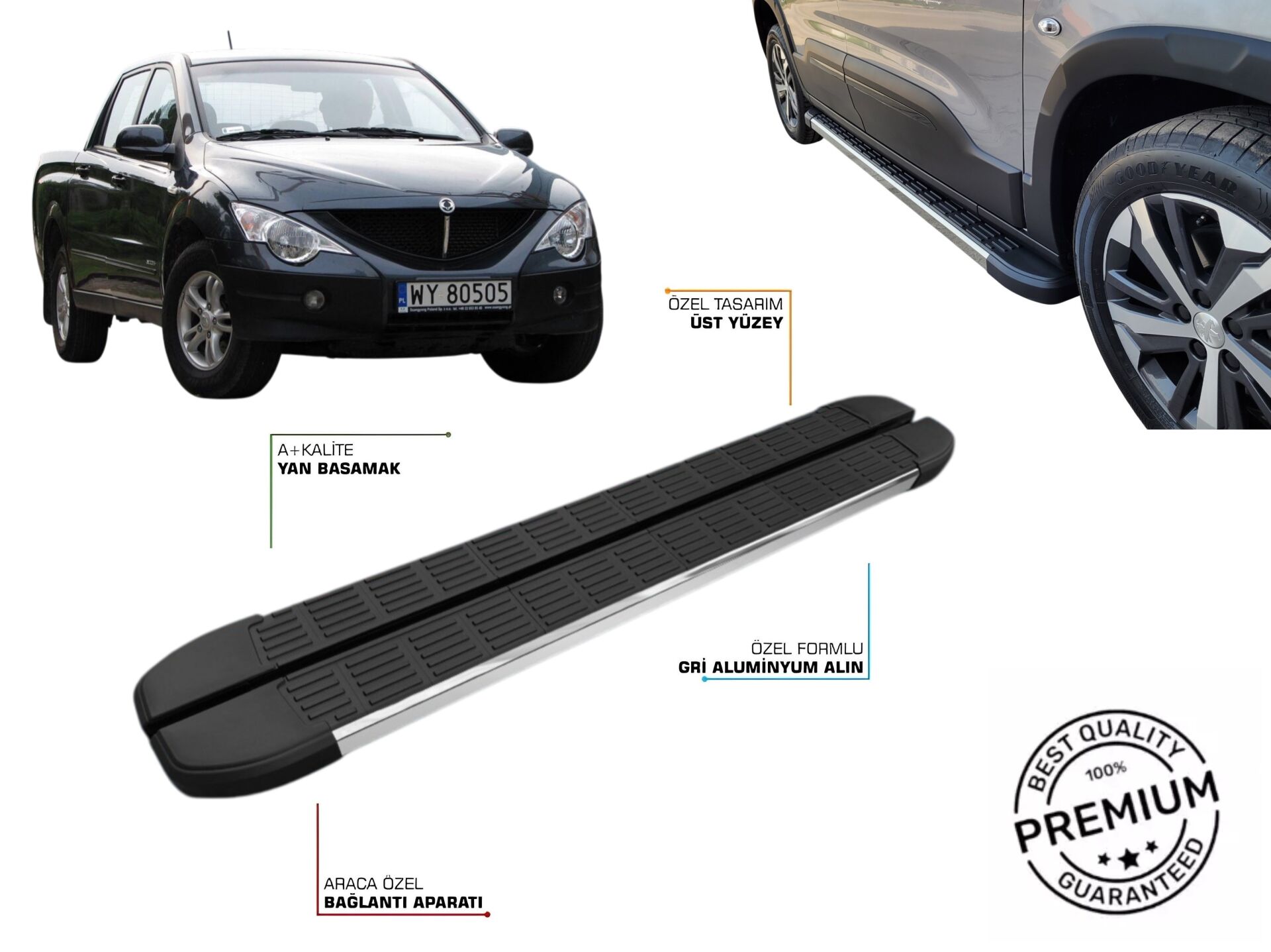 SSANGYONG ACTYON SPORT YAN BASAMAK 2006 2007 2008 2009 2010 2011 2012 2013 2014 2015 2016 2017 2018