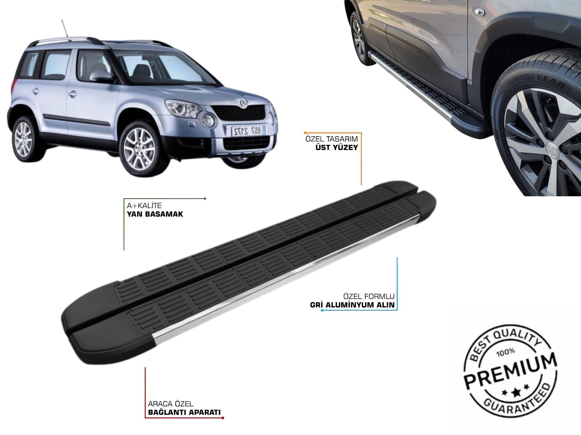 SKODA YETI YAN BASAMAK 2009 2010 2011 2012 2013 2014 2015 2016 2017