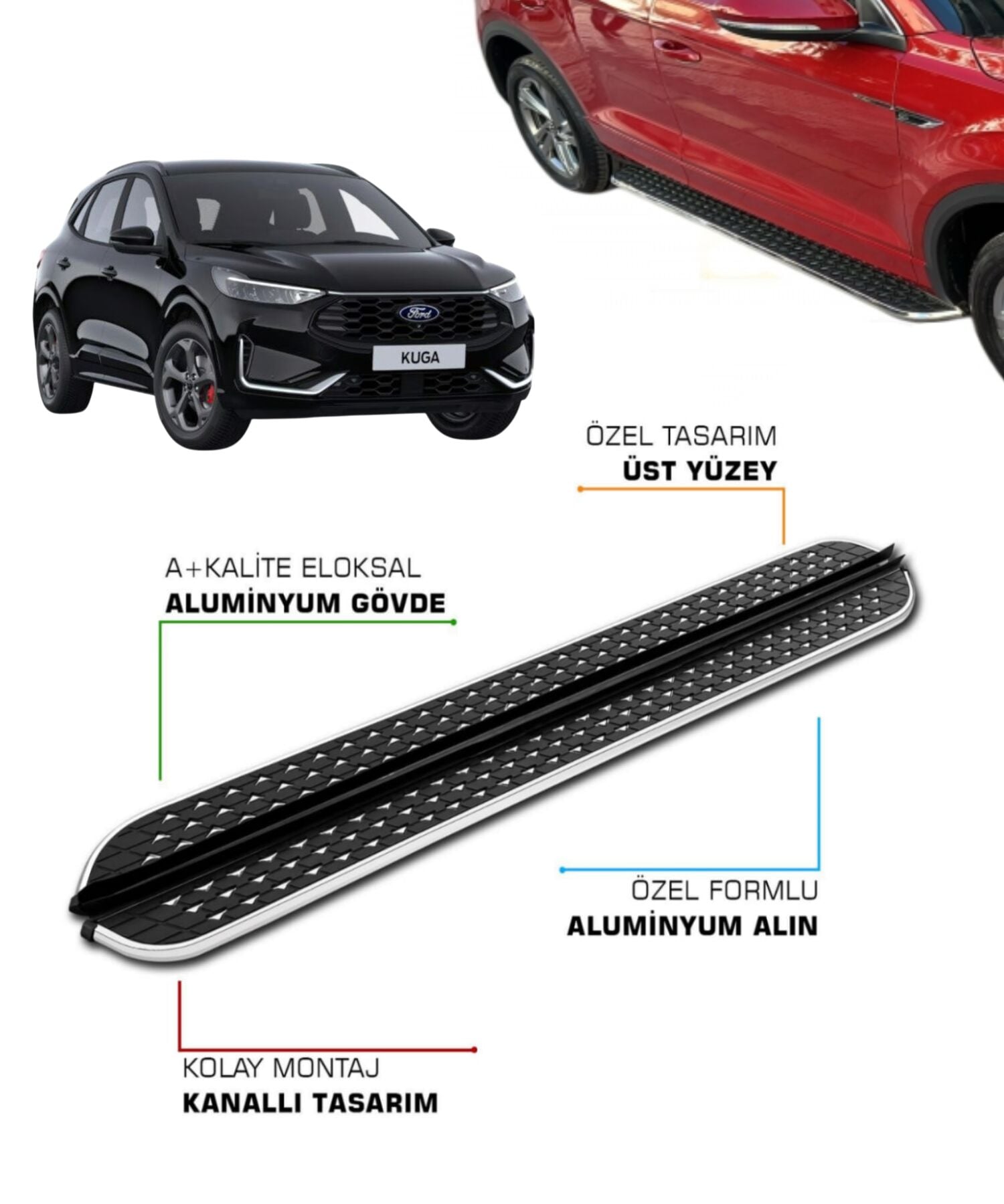 FORD KUGA ST LINE UYUMLU 2017 2018 2019 ARACA ÖZEL YAN BASAMAK