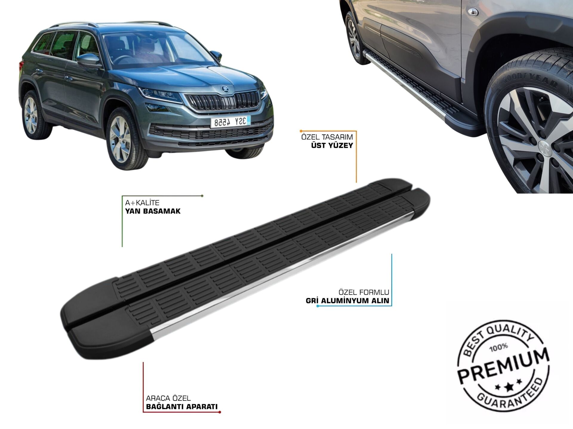 SKODA KODIAQ YAN BASAMAK 2017 2018 2019 2020 2021 2022 2023