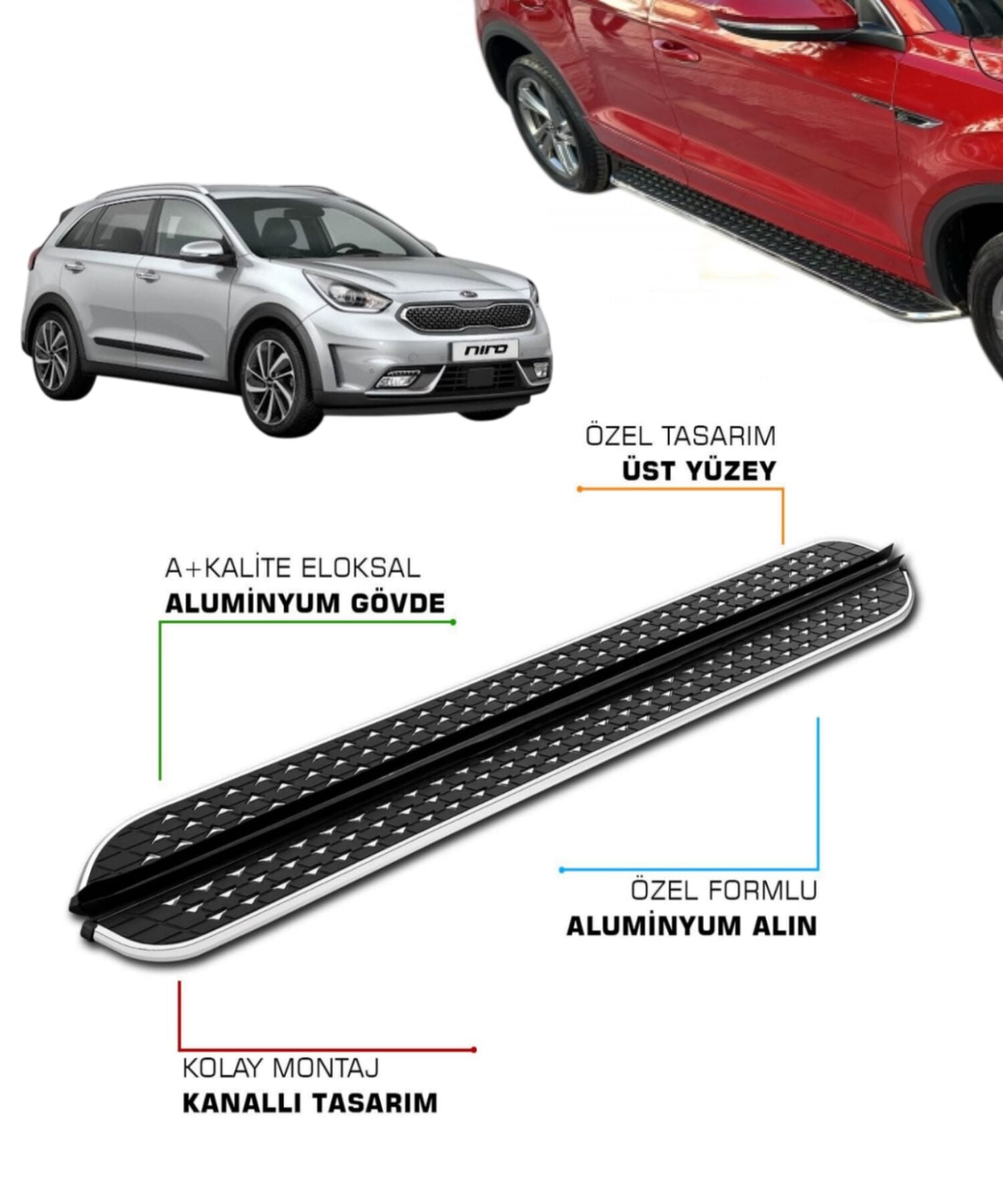 KIA NIRO UYUMLU 2017 2018 2019 2020 2021 2022 2023 ARACA ÖZEL YAN BASAMAK