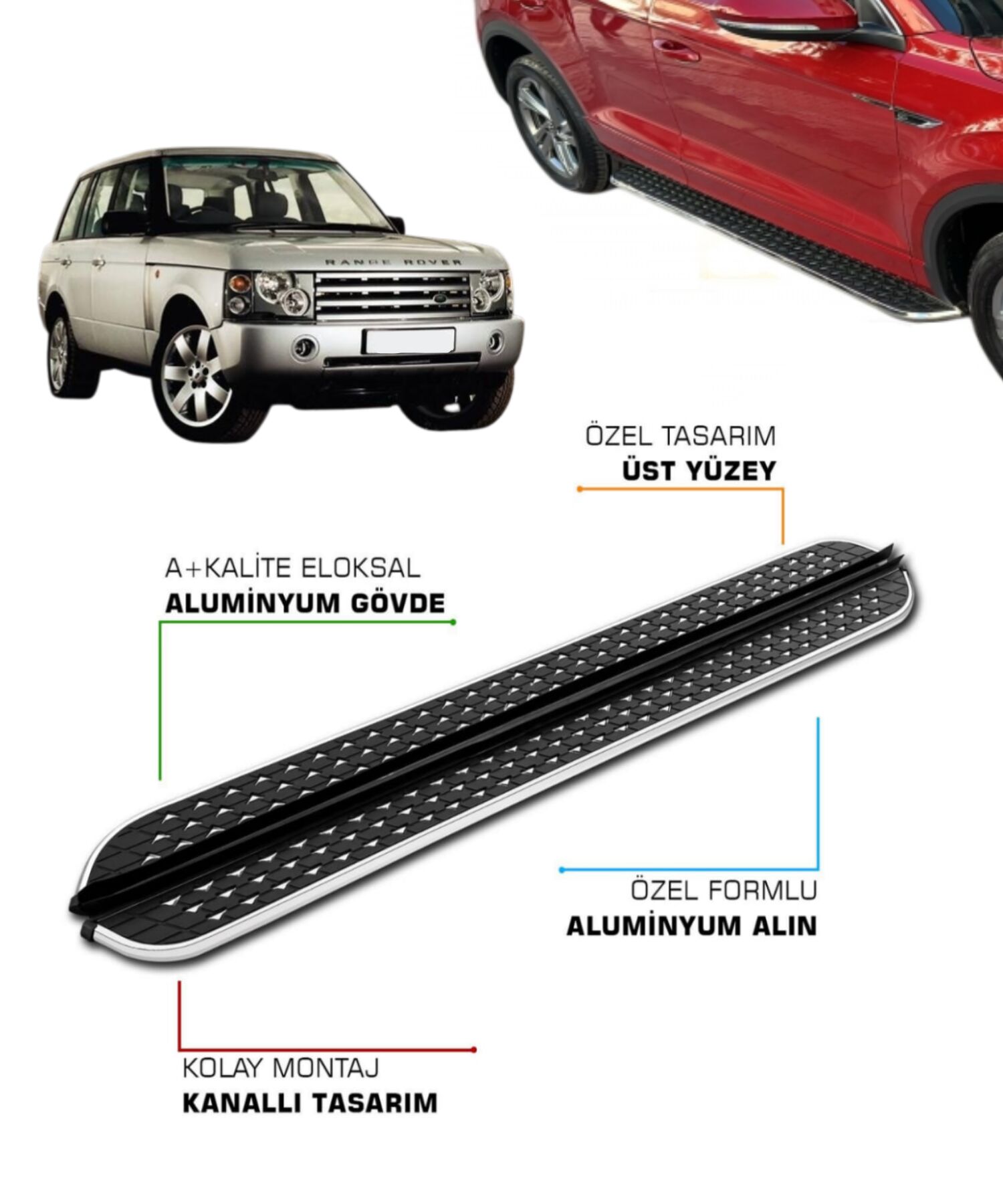 LAND ROVER RANGE ROVER VOGUE UYUMLU 2003 2004 2005 2006 2007 2008 2009 2010 2011 2012 ARACA ÖZEL YAN BASAMAK