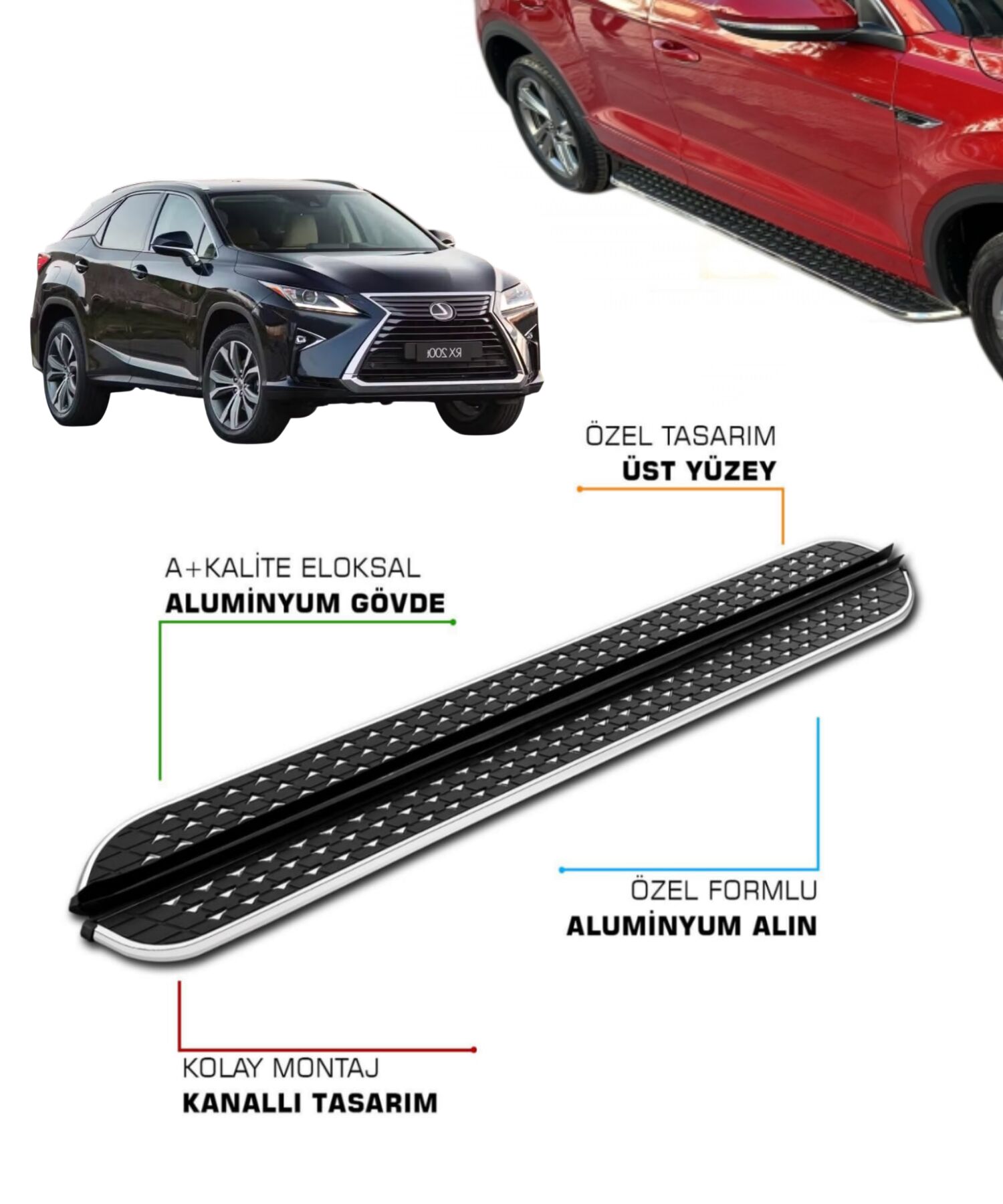 LEXUS RX200T UYUMLU 2018 2019 2020 2021 2022 2023 2024 2025 2026 2027 ARACA ÖZEL YAN BASAMAK