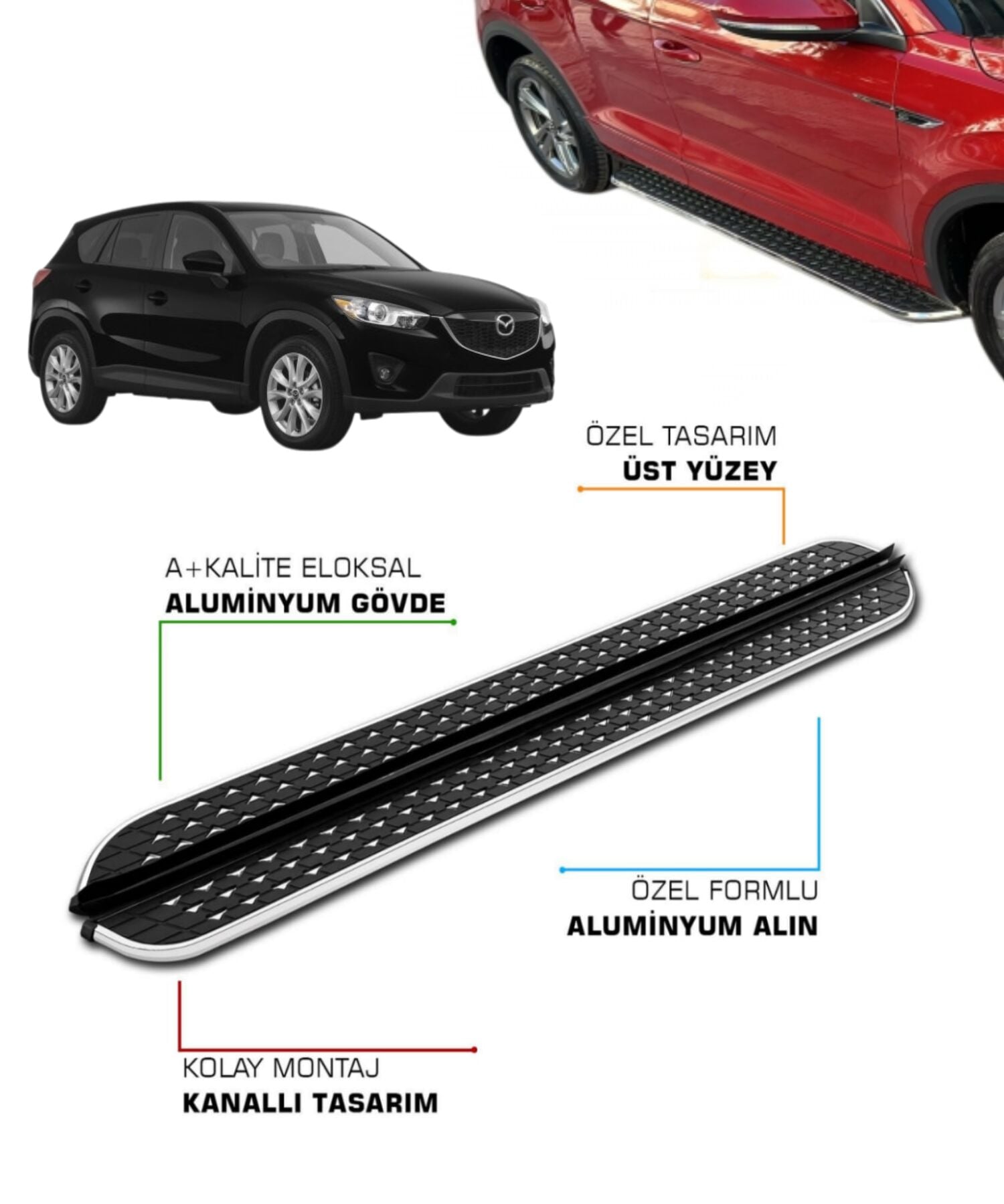 MAZDA CX-5 UYUMLU 2012 2013 2014 2015 2016 ARACA ÖZEL YAN BASAMAK