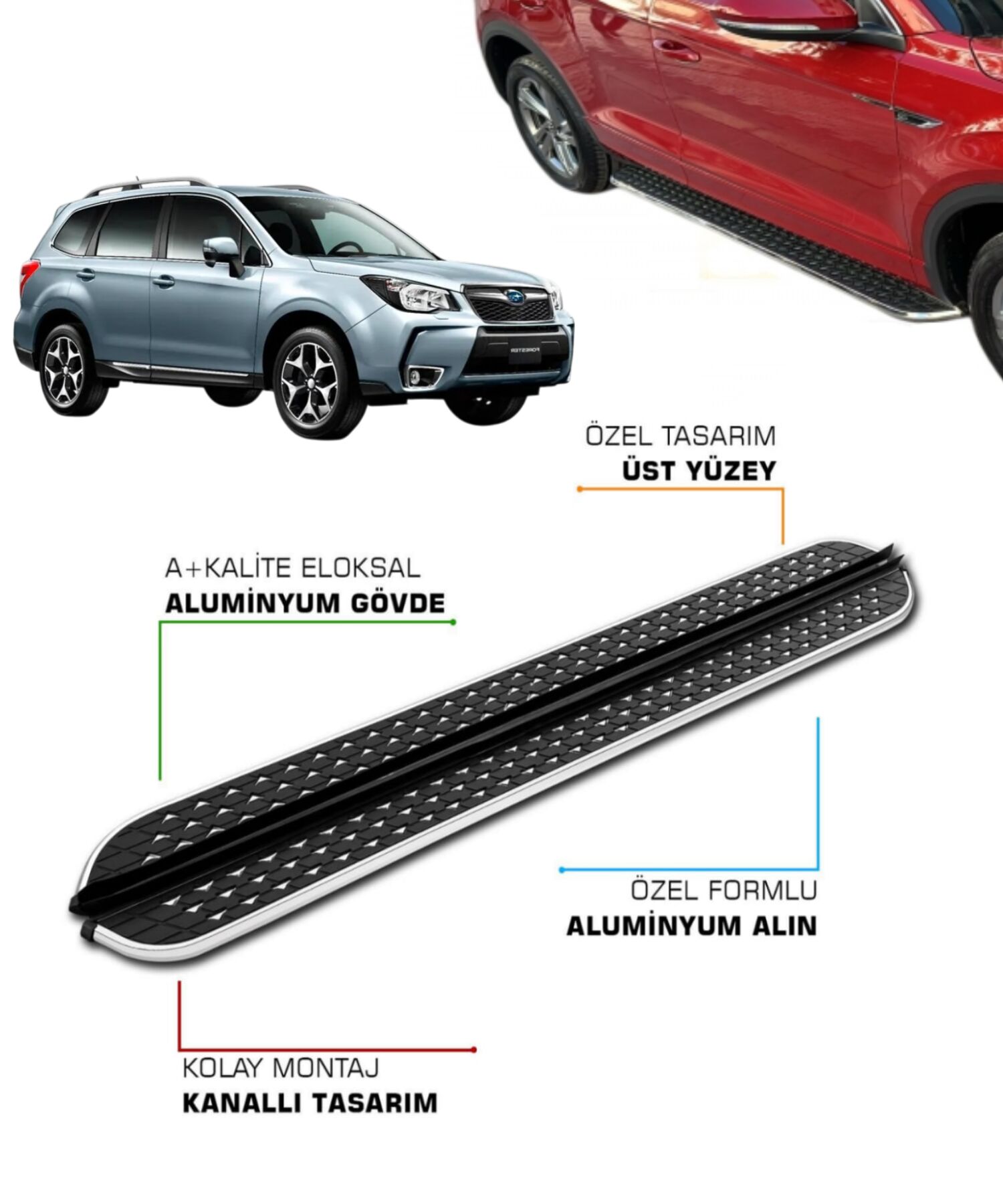 SUBARU FORESTER UYUMLU 2013 2014 2015 2016 2017 2018 2019 ARACA ÖZEL YAN BASAMAK