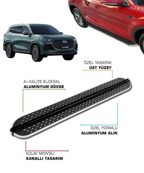 CHREY TİGGO 8 UYUMLU 2023 2024 2025 2026 2027 ARACA ÖZEL YAN BASAMAK