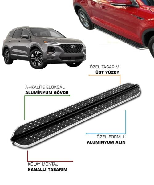 SANTA FE UYUMLU 2018 2019 2020 2021 2022 2023 2024 ARACA ÖZEL YAN BASAMAK