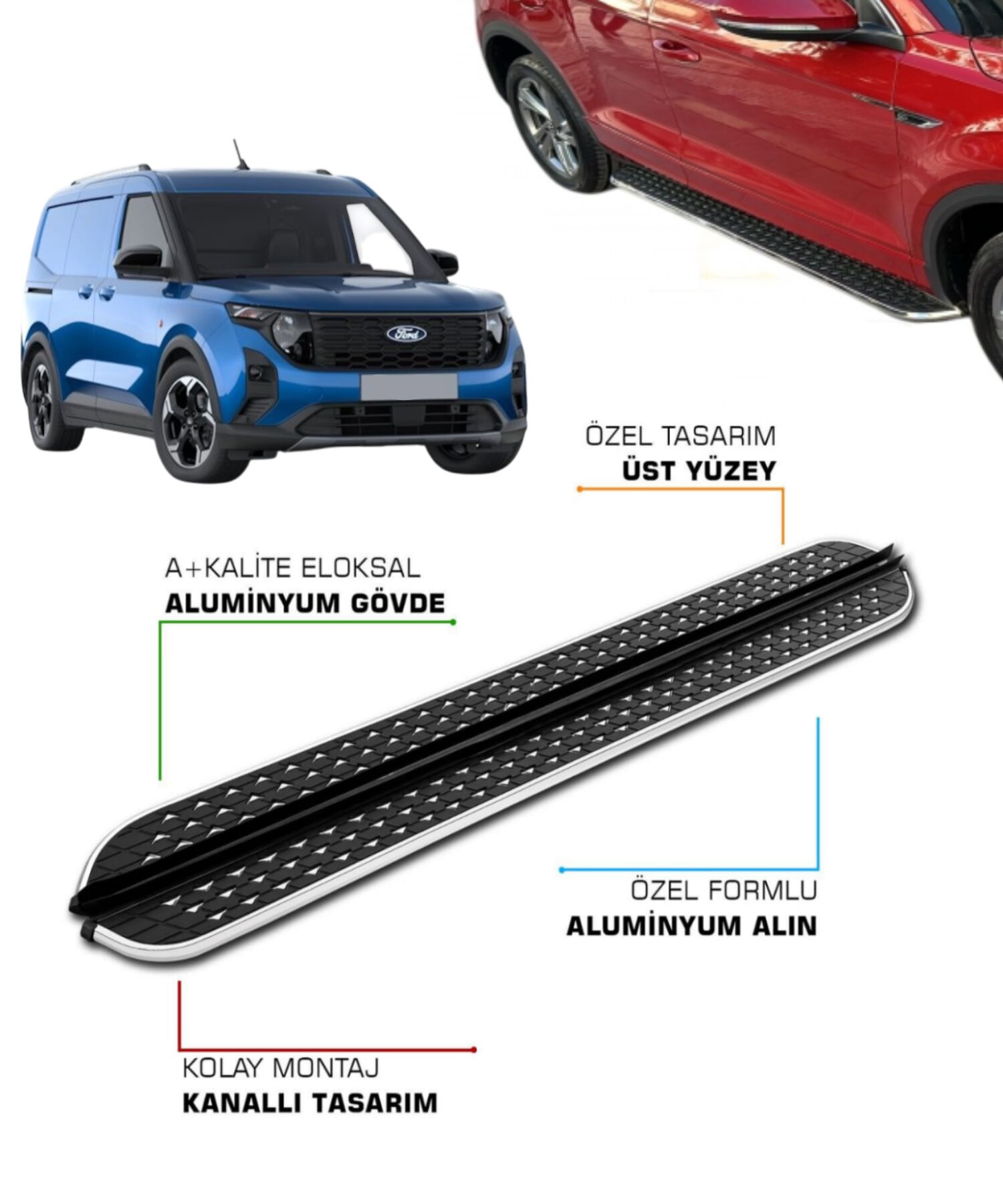 FORD COURİER UYUMLU 2023 2024 2025 2026 2027 ARACA ÖZEL YAN BASAMAK