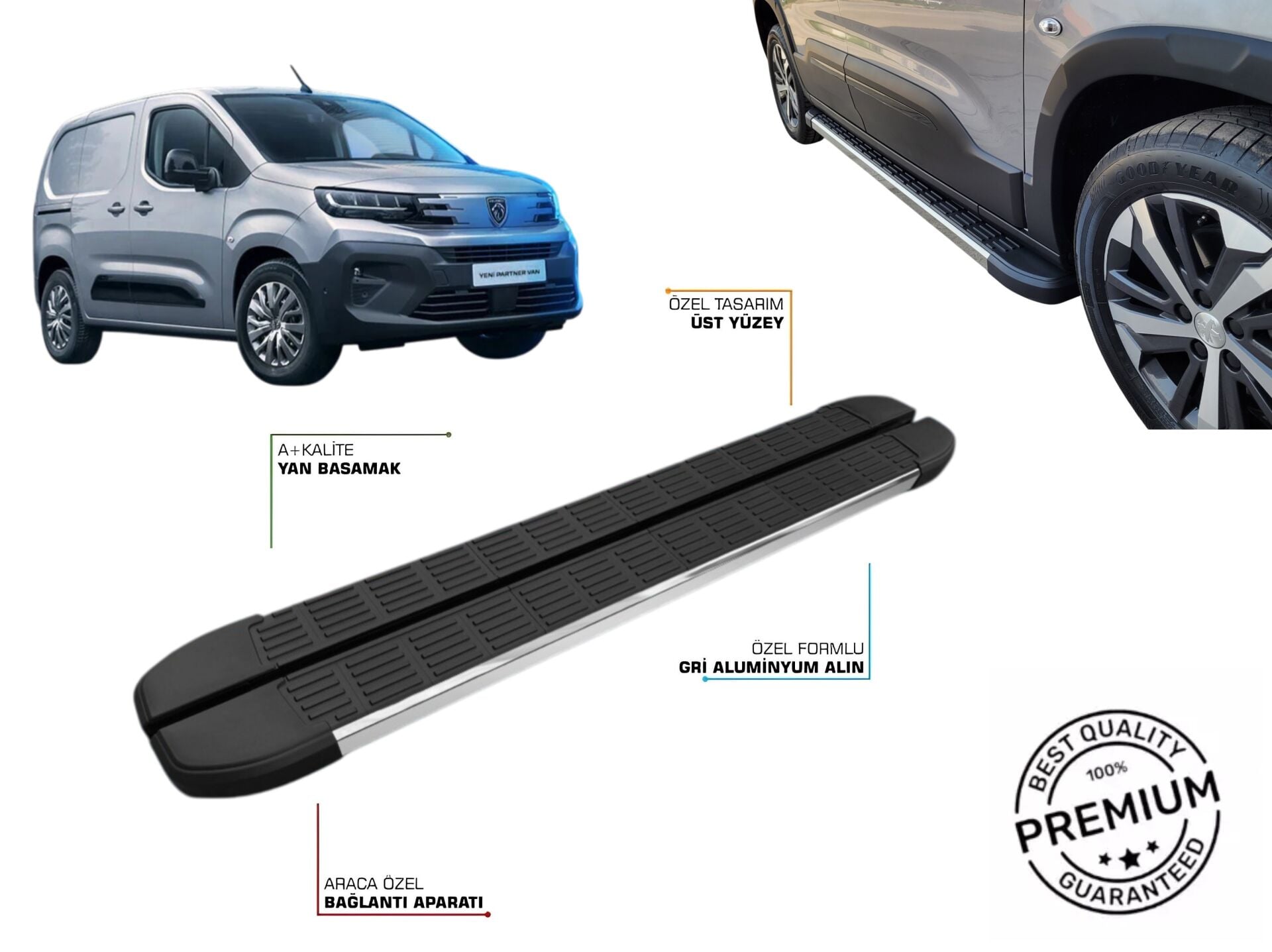 PEUGEOT PARTNER 3 UZUN ŞASE YAN BASAMAK 2019 2020 2021 2022 2023 2024 2025