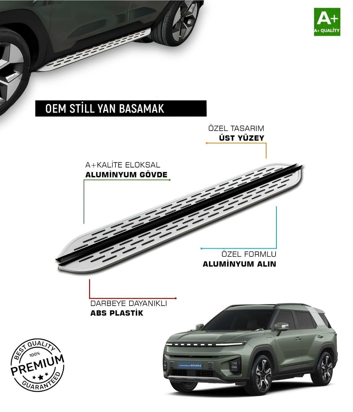 TORRES ELEKTİRKLİ ARAÇ İÇİN 2023 2024 2025 2026 ARACA ÖZEL YAN BASAMAK