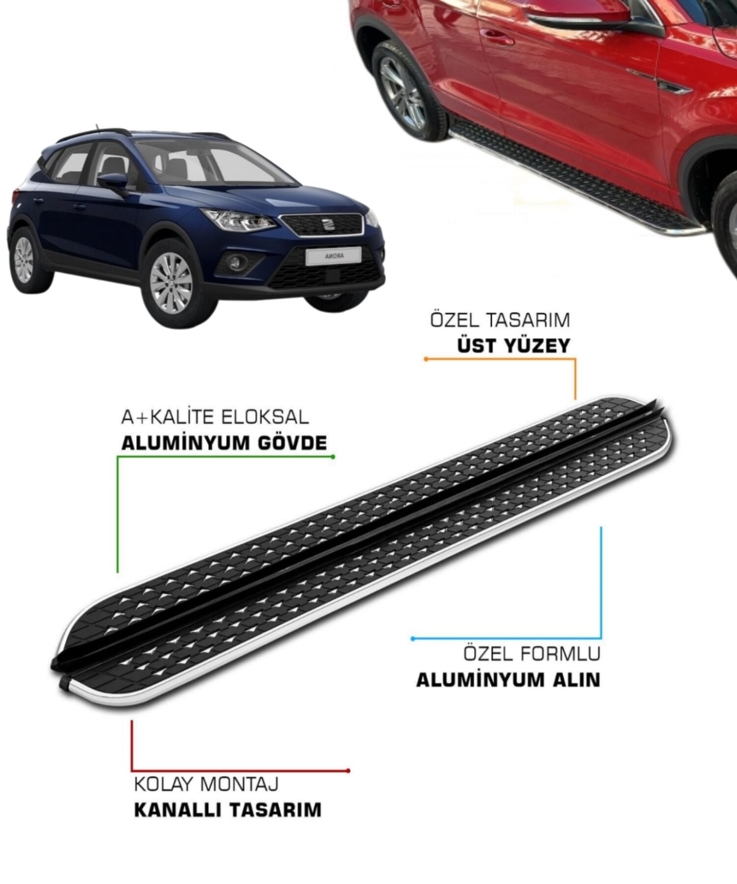 SEAT ARONA UYUMLU 2017 2018 2019 2020 2021 2022 2023 2024 2025 2026 2027 ARACA ÖZEL YAN BASAMAK