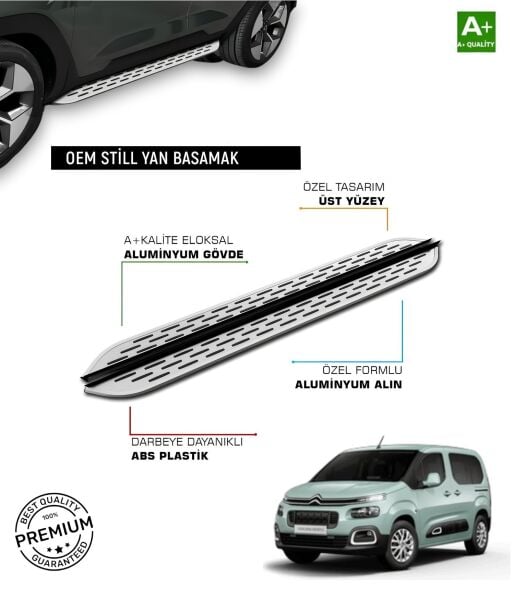 CITROEN BERLINGO UZUN ŞASE UYUMLU 2019 2020 2021 2022 2023 2024 2025 2026 2027 ARACA ÖZEL YAN BASAMAK