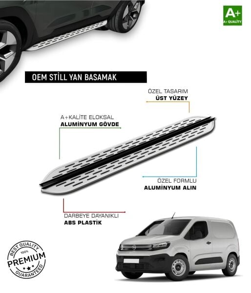 OPEL COMBO E UZUN ŞASE UYUMLU 2019 2020 2021 2022 2023 2024 2025 2026 2027 ARACA ÖZEL YAN BASAMAK