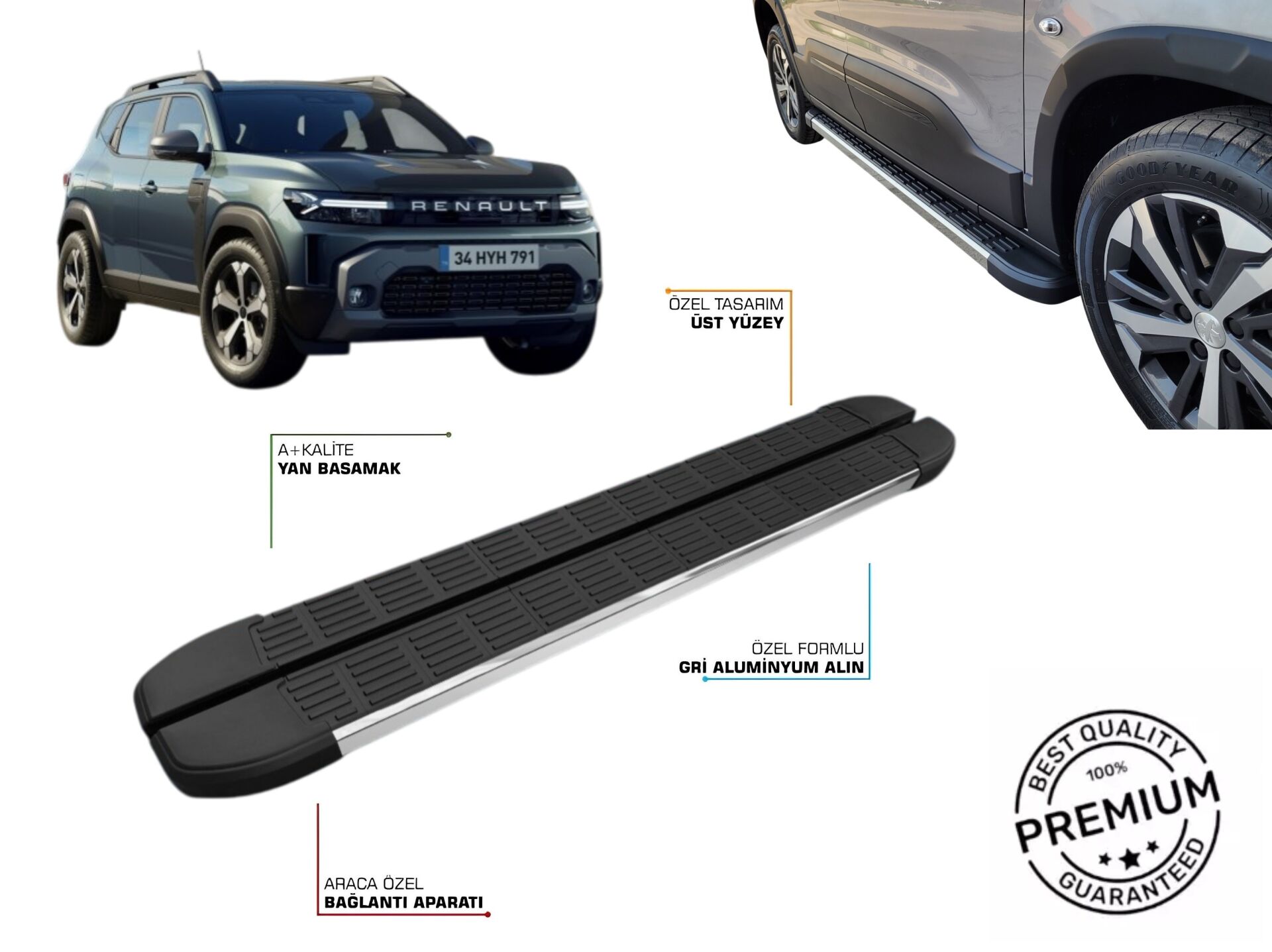 RENAULT DUSTER 2024 2025 ARACA ÖZEL S LİNE 173 CM YAN BASAMAK