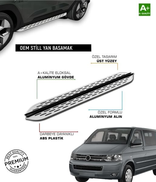 VW T5 KISA ŞASE 2003 2004 2005 2006 2007 2008 2009 2010 2011 2012 2013 2014 2015 2016 ARACA ÖZEL YAN BASAMAK