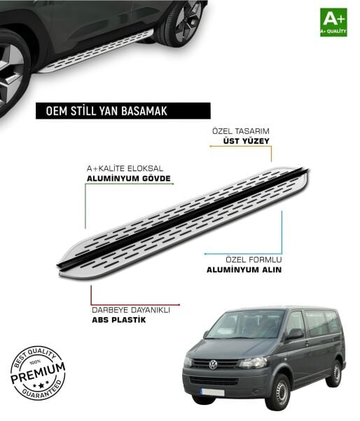 VW T5 KISA ŞASE 2016 2017 2018 2019 2020 2021 2022 2023 ARACA ÖZEL YAN BASAMAK