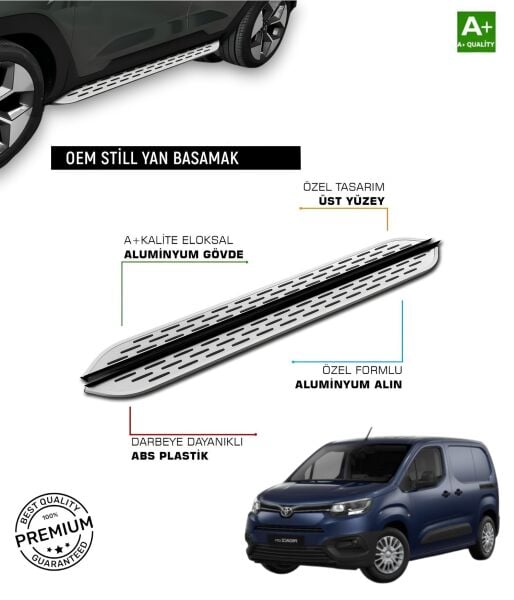 TOYOTA PROACE CITY UZUN ŞASE UYUMLU 2019 2020 2021 2022 2023 2024 2025 2026 2027 ARACA ÖZEL YAN BASAMAK