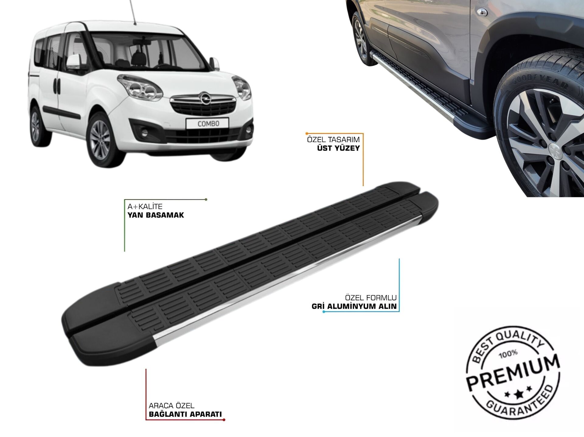 OPEL COMBO D KISA ŞASE YAN BASAMAK 2010 2011 2012 2013 2014 2015