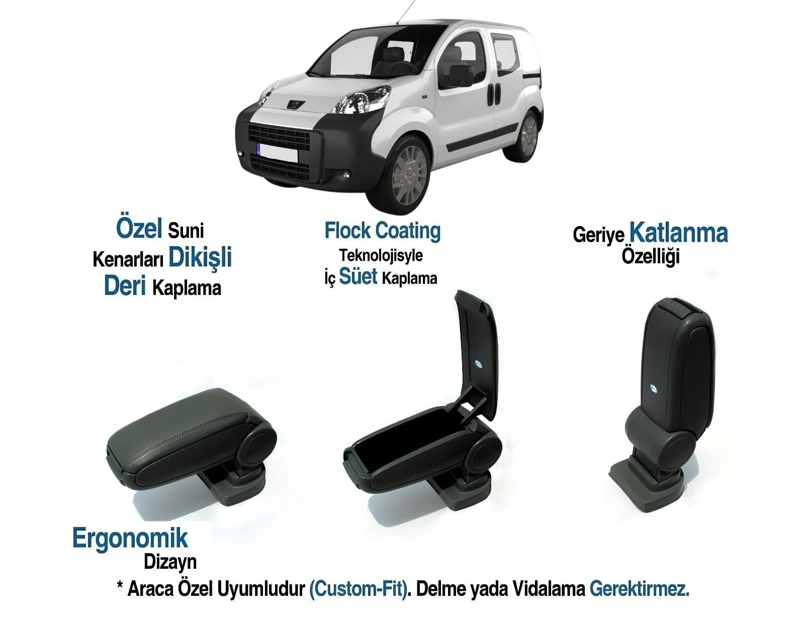 PEUGEOT BİPPER ARACA ÖEL KOLDAYAMA VİDASIZ KOLÇAK 2008 2009 2010 2011 2012 2013 2014 2015 2016