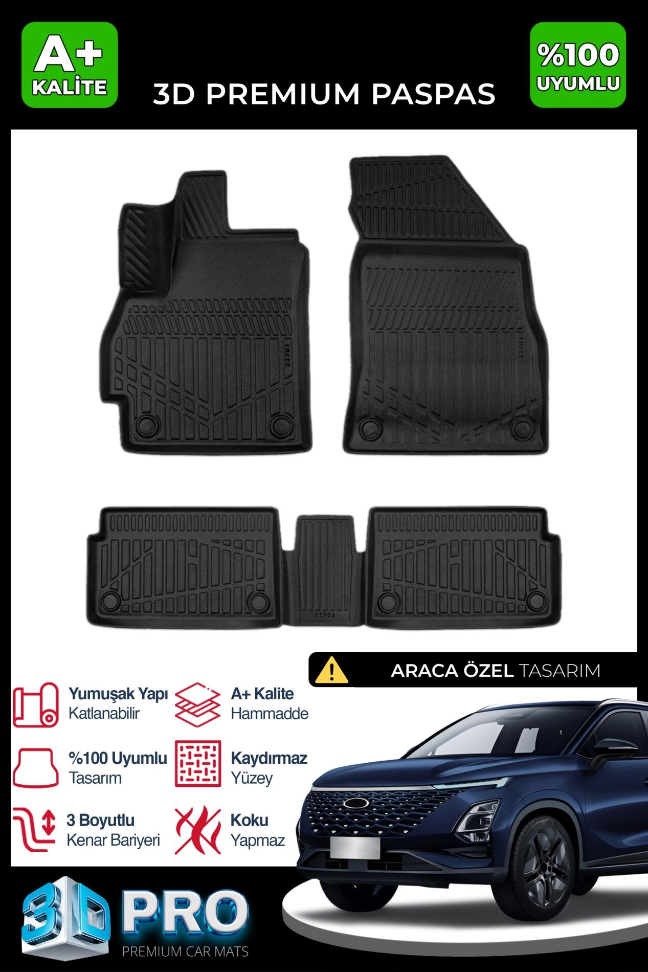 CHERY OMODA 5 İLE UYUMLU 3D PASPAS 2022 2023 2024 2025